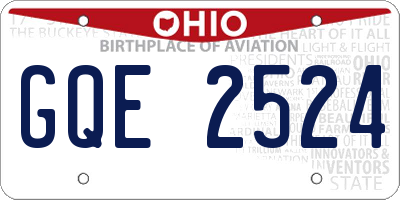 OH license plate GQE2524