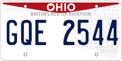 OH license plate GQE2544