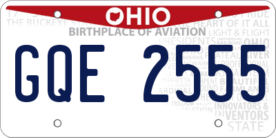 OH license plate GQE2555