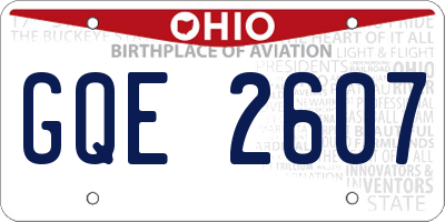 OH license plate GQE2607