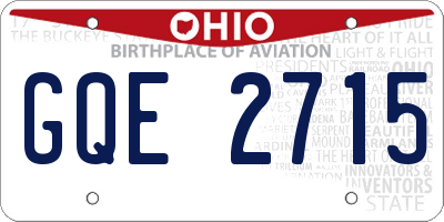 OH license plate GQE2715