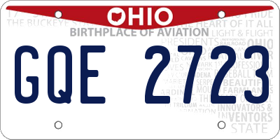 OH license plate GQE2723