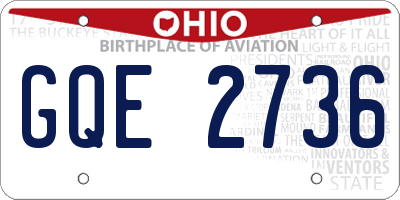 OH license plate GQE2736
