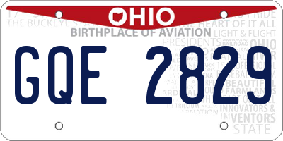 OH license plate GQE2829