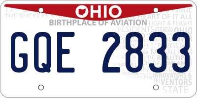 OH license plate GQE2833