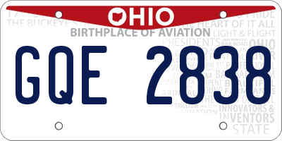 OH license plate GQE2838