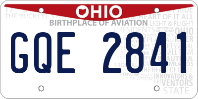 OH license plate GQE2841