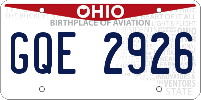 OH license plate GQE2926