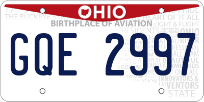 OH license plate GQE2997