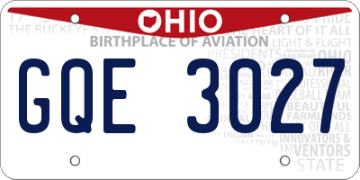 OH license plate GQE3027