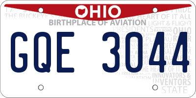 OH license plate GQE3044