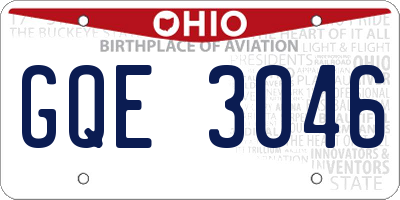 OH license plate GQE3046