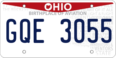 OH license plate GQE3055