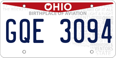 OH license plate GQE3094