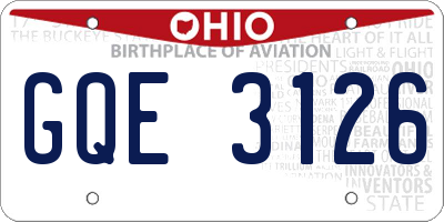 OH license plate GQE3126