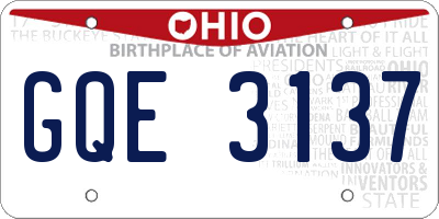 OH license plate GQE3137