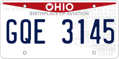 OH license plate GQE3145