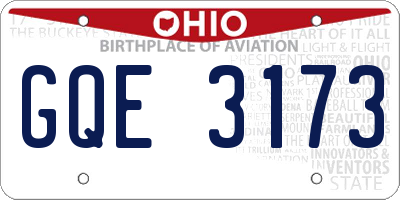 OH license plate GQE3173