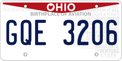 OH license plate GQE3206