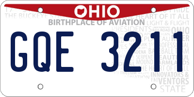 OH license plate GQE3211