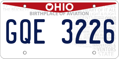OH license plate GQE3226