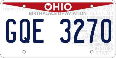 OH license plate GQE3270