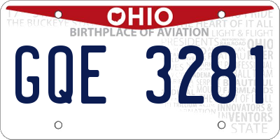 OH license plate GQE3281