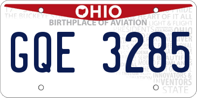 OH license plate GQE3285