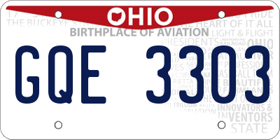 OH license plate GQE3303