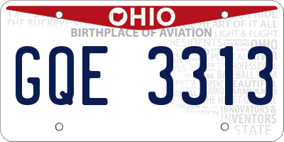 OH license plate GQE3313