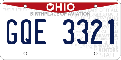 OH license plate GQE3321