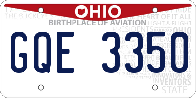 OH license plate GQE3350