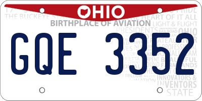 OH license plate GQE3352
