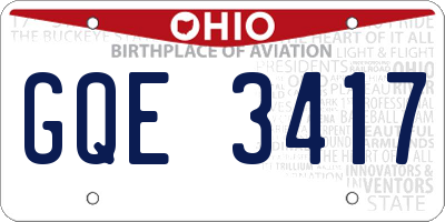 OH license plate GQE3417