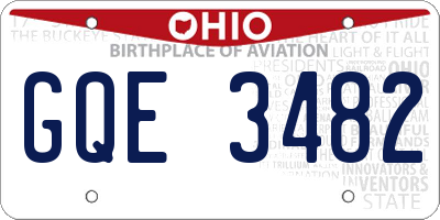 OH license plate GQE3482