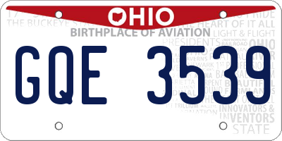 OH license plate GQE3539