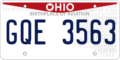 OH license plate GQE3563