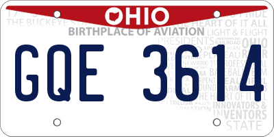 OH license plate GQE3614