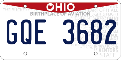 OH license plate GQE3682