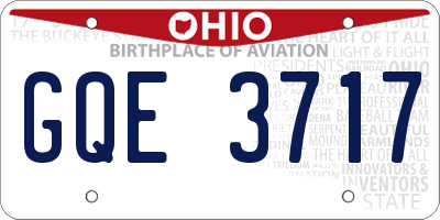 OH license plate GQE3717