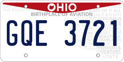 OH license plate GQE3721