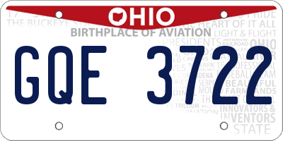 OH license plate GQE3722