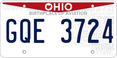 OH license plate GQE3724