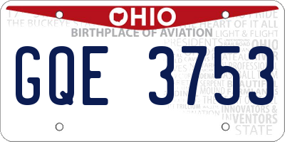 OH license plate GQE3753