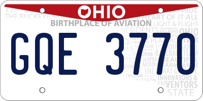 OH license plate GQE3770