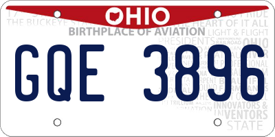 OH license plate GQE3896