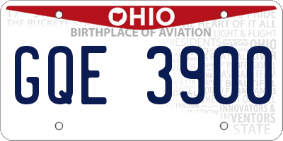 OH license plate GQE3900