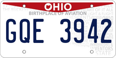 OH license plate GQE3942