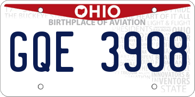 OH license plate GQE3998