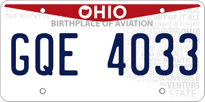 OH license plate GQE4033